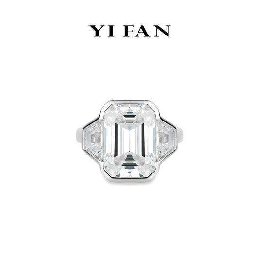 #10140 Eco diamond White Emerald-cut Ring