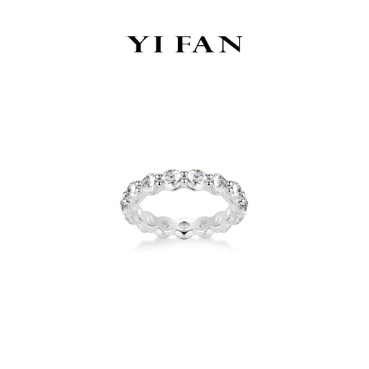 #10379 Wedding collection: Radiate Sophistication "Brilliant Rose-Cut" exquisite Stackable eternity Ring #03089