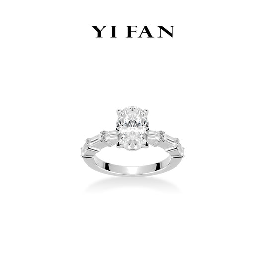 #10401 Wedding collection: Timeless Elegance "Eternal Sparkle Prestige" delicate Oval White Ring