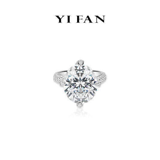 High Jewelry collection: Luxury“centralSparkle Oval Radiance" High-End CoutureRing (solitaire 30 carat) #10258