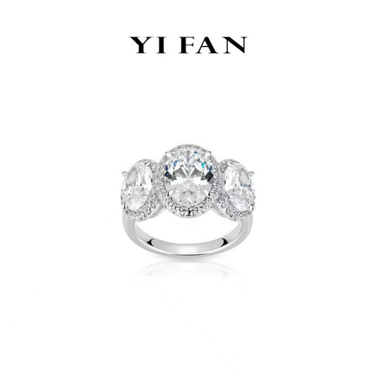 #10693 Ethereal Sparkle Collection: Modern "Oval Cosmic Halo" exquisite Rings