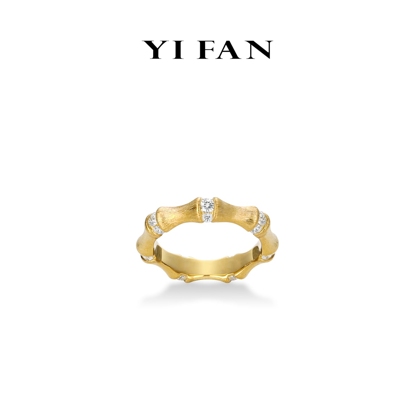 Golden time collection: “Modern Bamboo Section” detailed eternity Ring