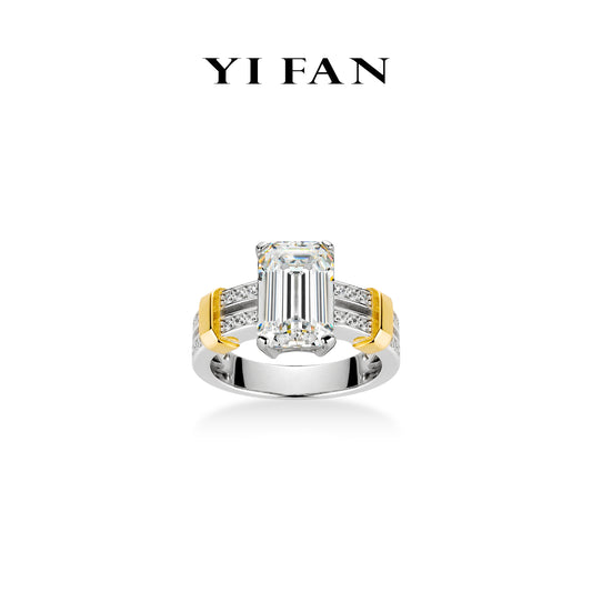 Golden time collection: Modern Emerald-cut Ring