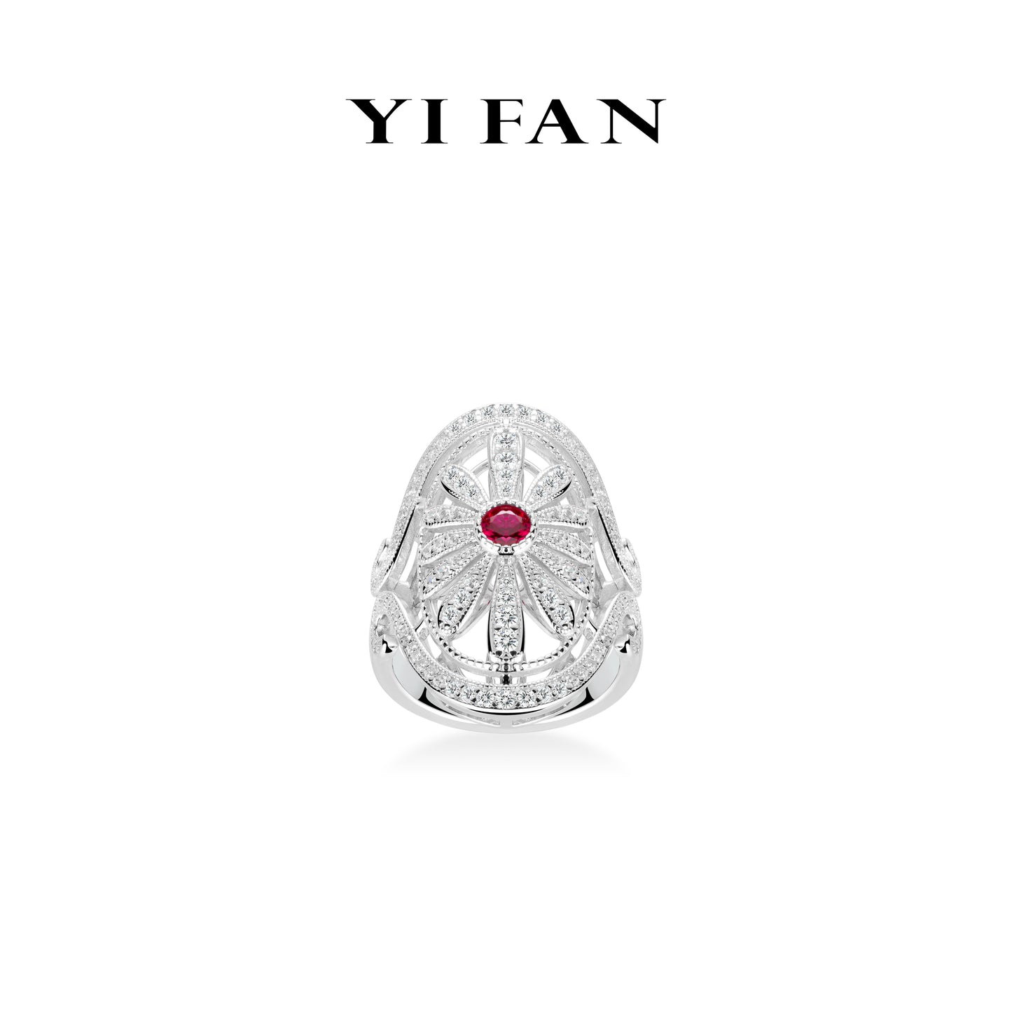 Summer vibes collection: Modern “Little red Daisy petals" Ring