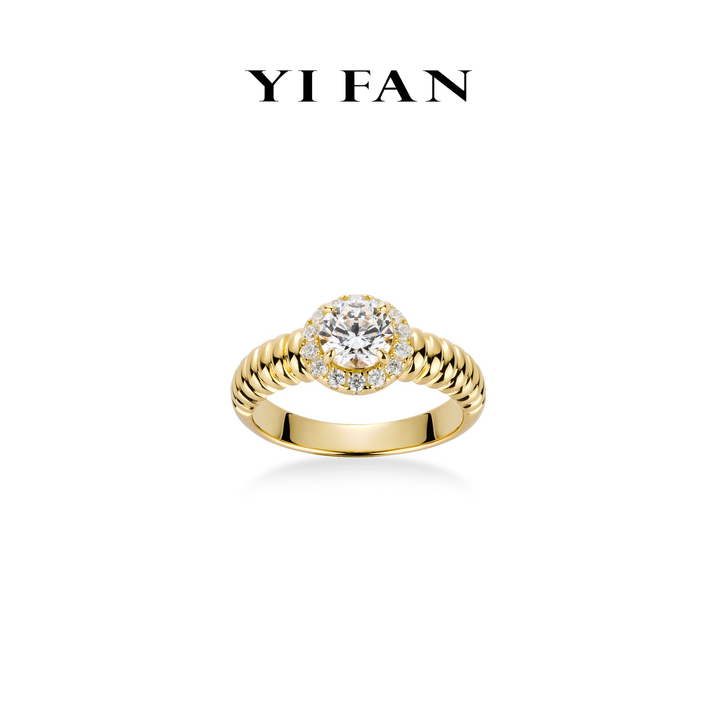 Golden time collection:  Modern "Brilliant Starry Sky" Engagement ring