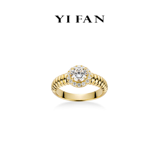 Golden time collection:  Modern "Brilliant Starry Sky" Engagement ring