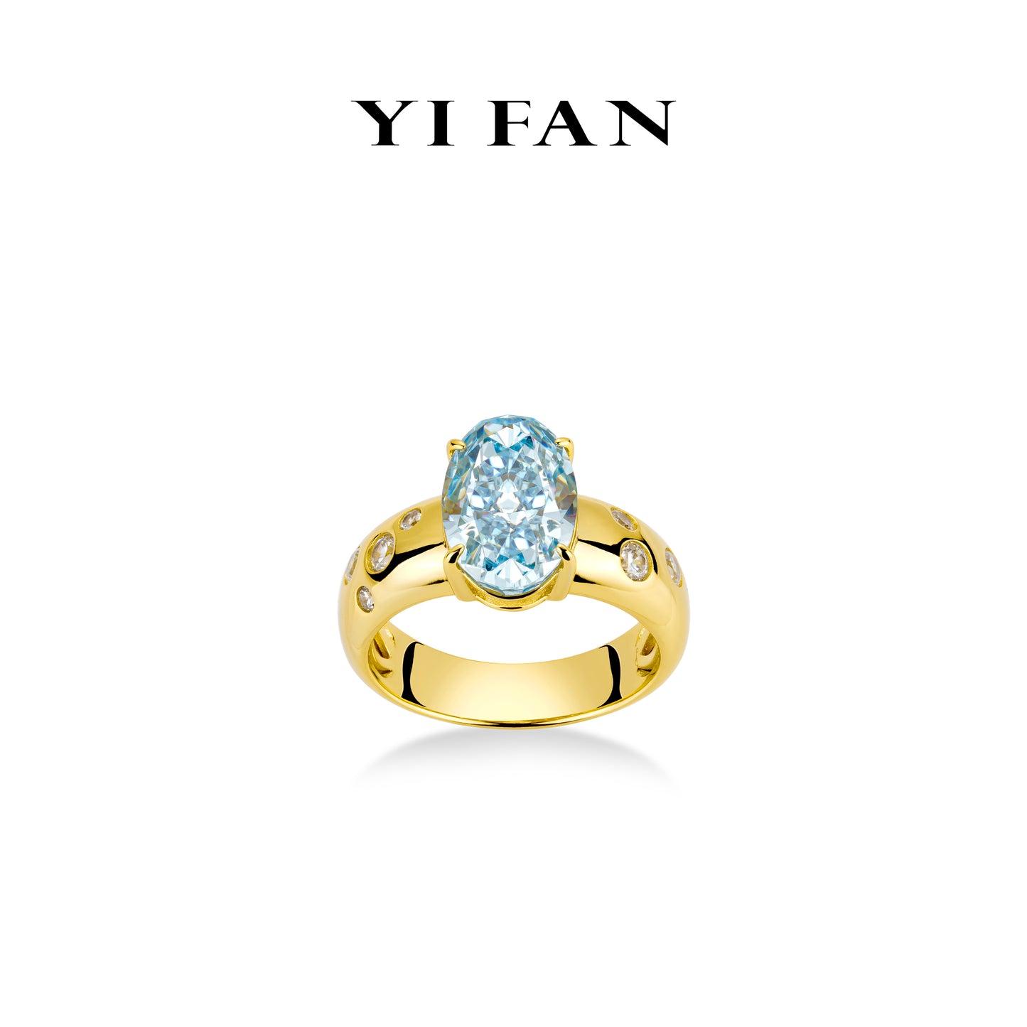 High Jewelry Collection: Modern "Shining Gloden Aquamarine" Ring