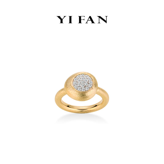 Minimalist collection: "Golden brushed Asteroid" Modern Versatile Ring