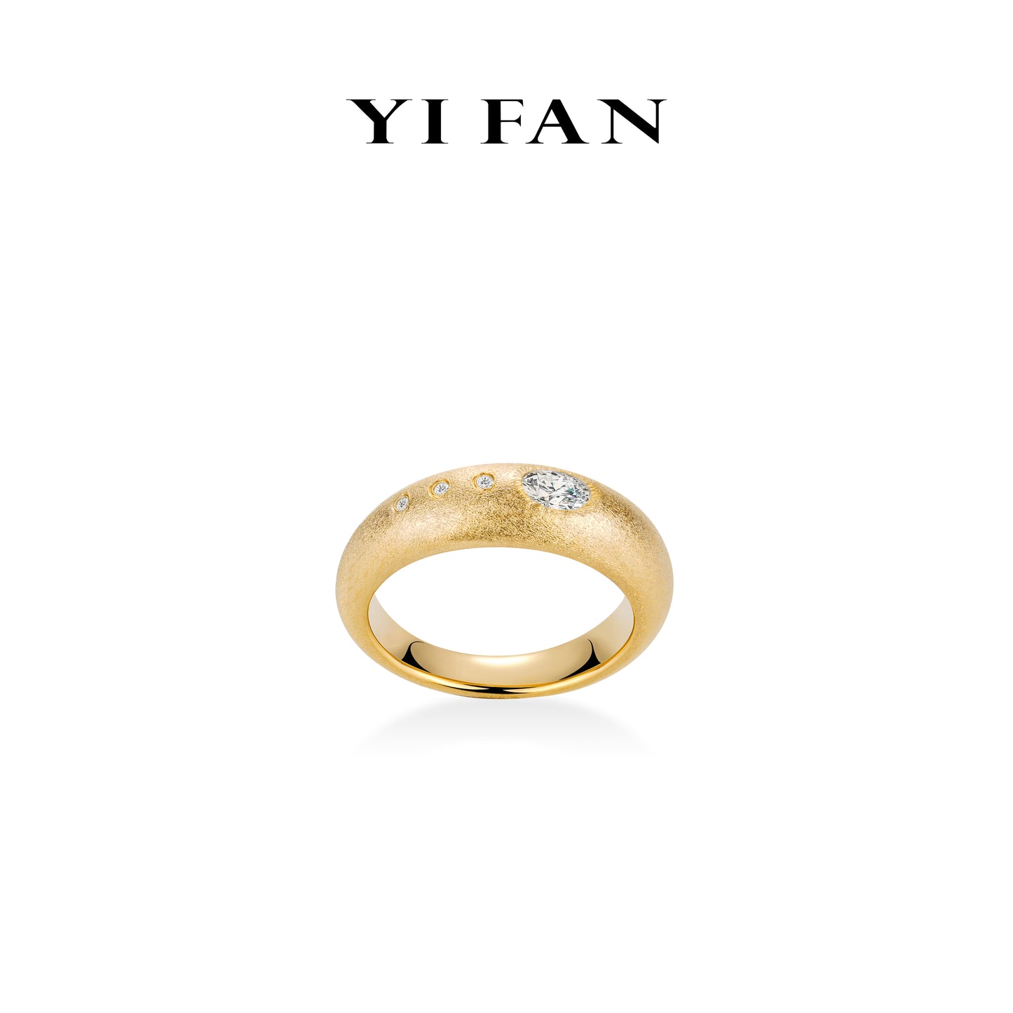 Golden time collection:Modern "Golden Brushed Apollo” detailed ring