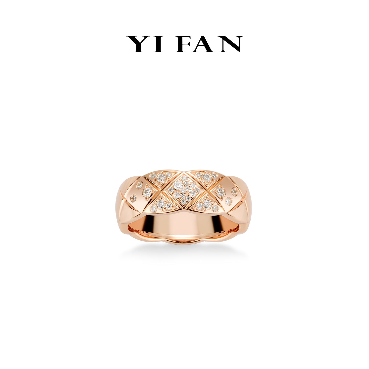 Rose-gold Fever collection: Modern"Starry Sky" Cross Ring