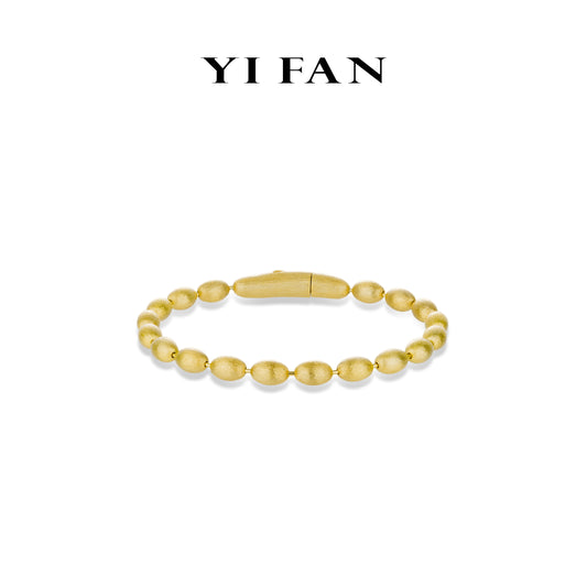 Golden time collection: Modern “Brushed Lucky Beans" detailed Bracelets