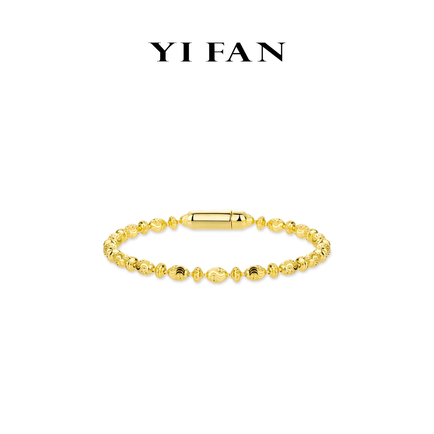 Golden time collection:Textured "dazzling peas" modern tennis bracelet