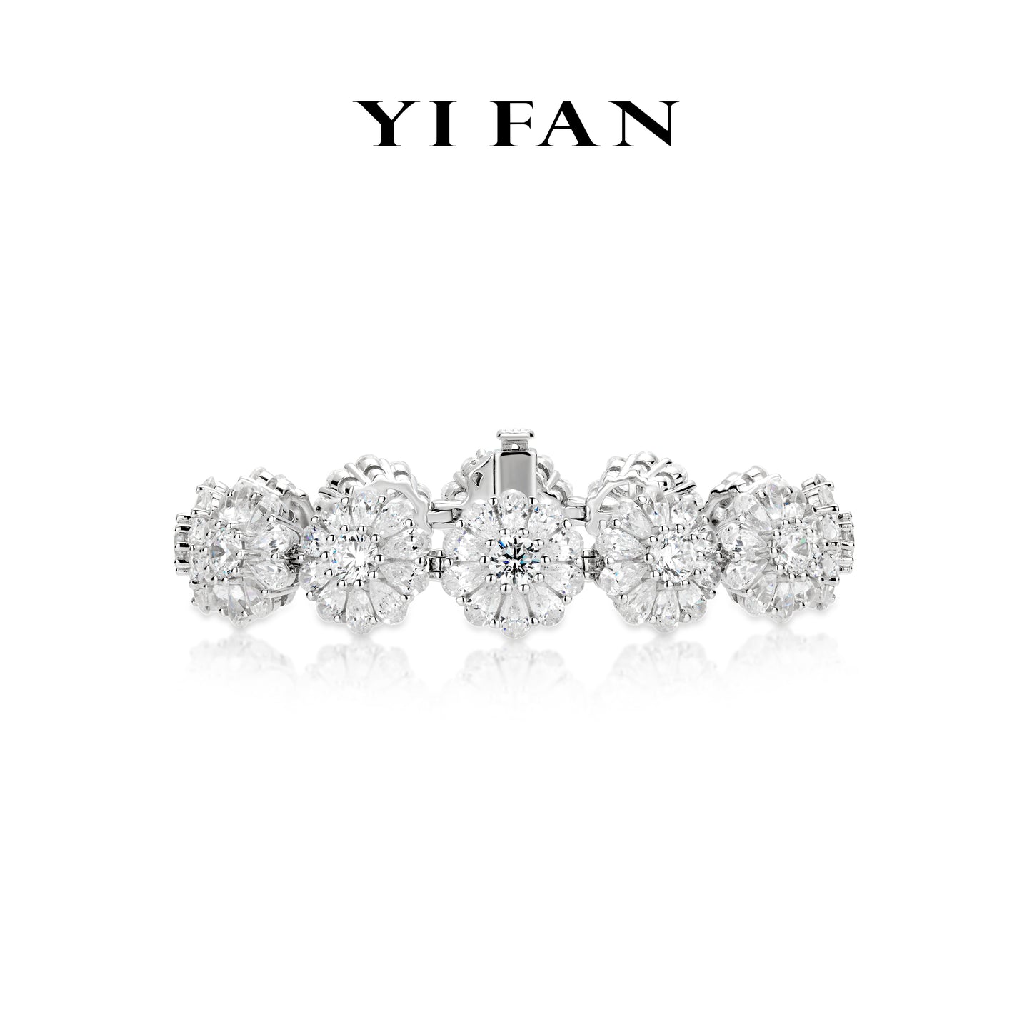 High Jewelry Collection: Luxury "Diamond Sunflower" detailed Banguet Gala Bracelets #4779