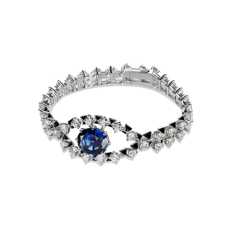 Lab Created Gemstones Sapphire(blue) Bracelets 925 sterling silver