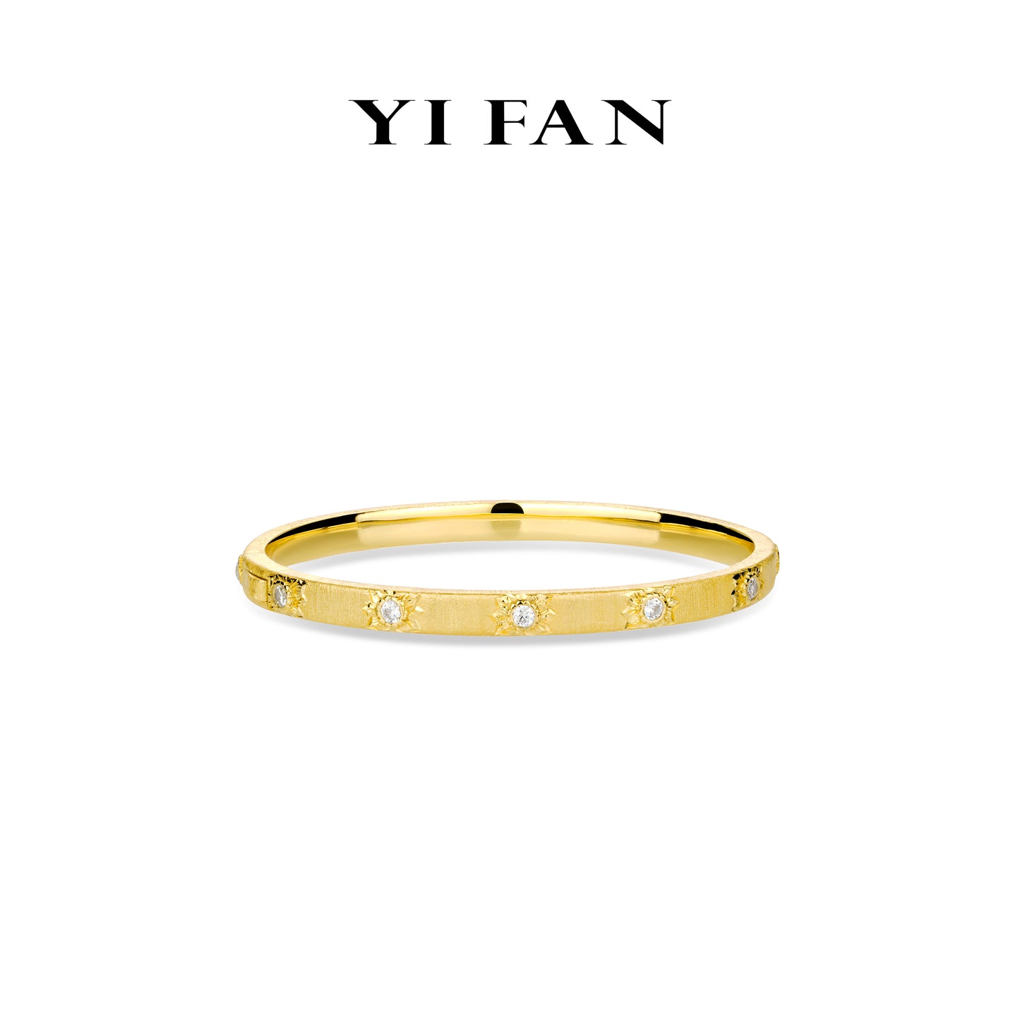 Golden time collection:"Modern Italian brushed starlight” detailed Bracelet/Bangle