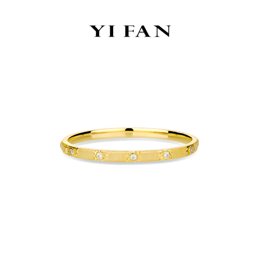 Golden time collection:"Modern Italian brushed starlight” detailed Bracelet/Bangle