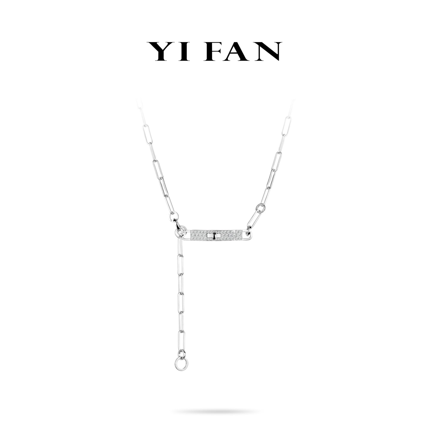 Silver collection: Modern "Hook-ups" unisex chain necklace