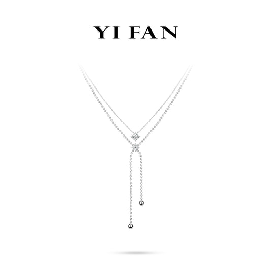 Summer Vibes collection: Modern "Arista small steel ball double chain" Necklace