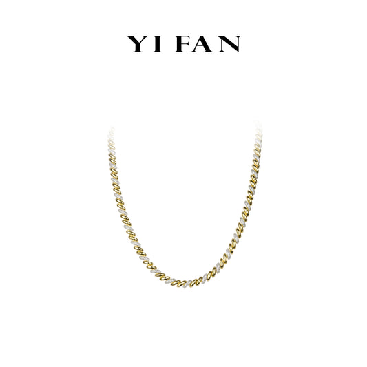 Minimalist collection: Brilliant "Golden Winding process" delicate Necklace