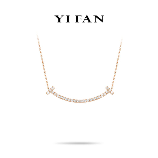 Rose-gold Fever collection: Modern "Classic smile" Pendant Necklace (Unisex)