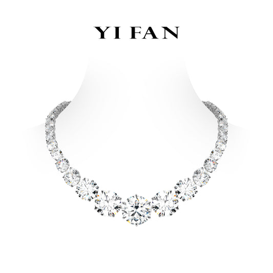 Magnificent High Jewelry collection:  Luxury “Graduated Round Brilliant” Necklace for Wedding/Banquet (more than 171 Carat) #20692