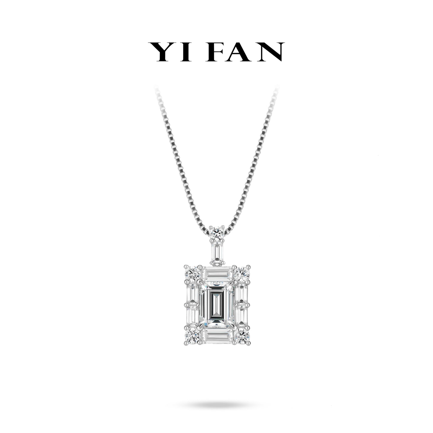 #21317 Minimalist collection: Luxury "Emerald-cut Rock in Starry Galaxy" Multi-purpose Pendant Necklace