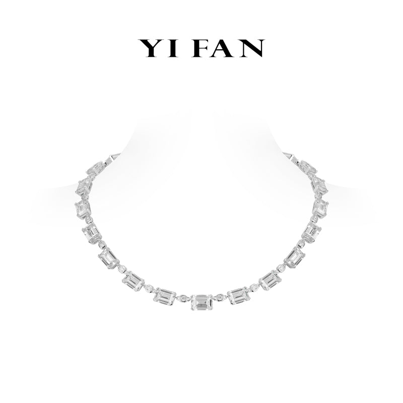 High Jewelry Collection: Luxury "Celestial Glacier Frosted Echo" detailed Tennis Necklace (Unisex) #21321