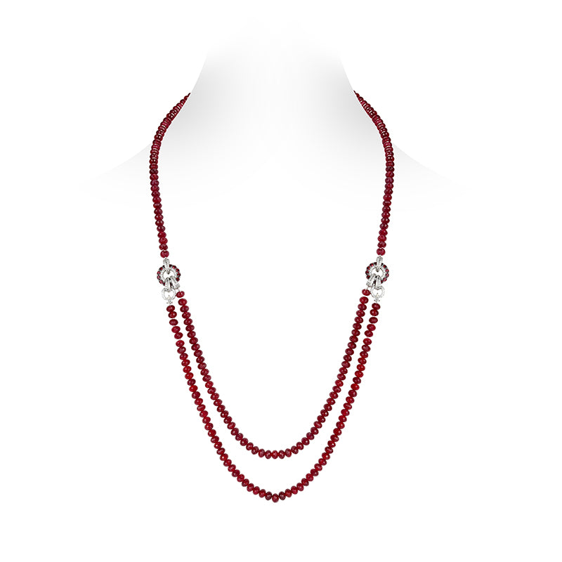 Lab Created Gemstones Ruby(red) Necklace 925 sterling silver