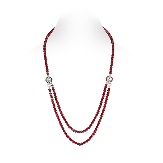 Lab Created Gemstones Ruby(red) Necklace 925 sterling silver