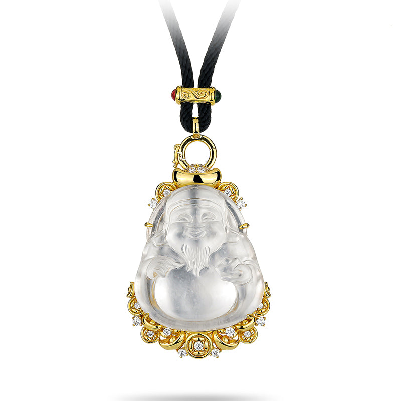 Golden time Collection High Jewelry LimitedEdition: Premium lcy Jadeite Prosperity GodPendant