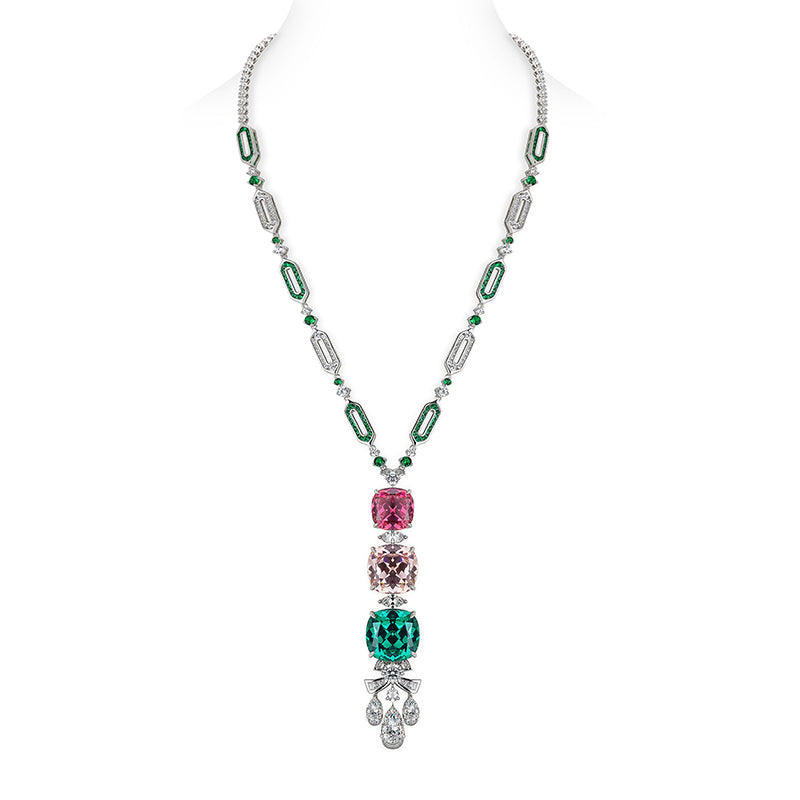 High Jewelry collection: Lab Created Gemstones Spring Series Colourful Necklace 925 sterling silver