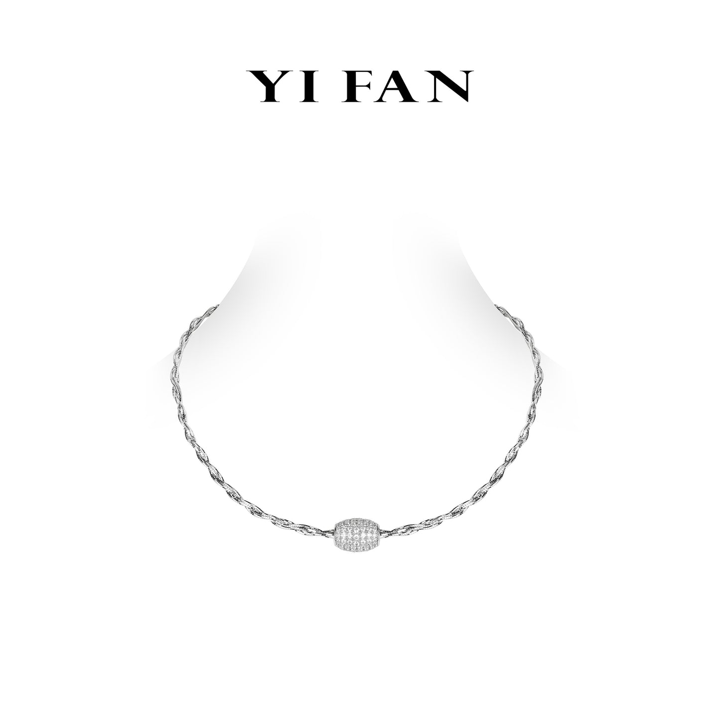 Welfare Exclusive: Modern "exclusive drawing process" White lucky beads Necklace,925 sterling silver