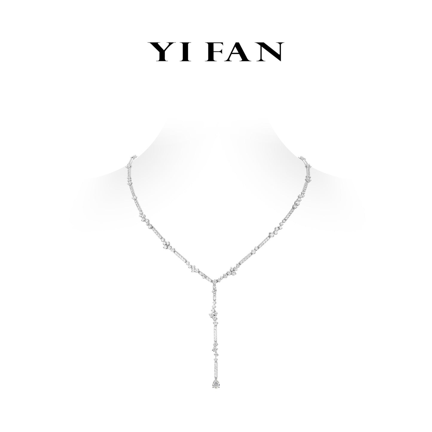 Wedding collection:White drop exquisite Y necklace