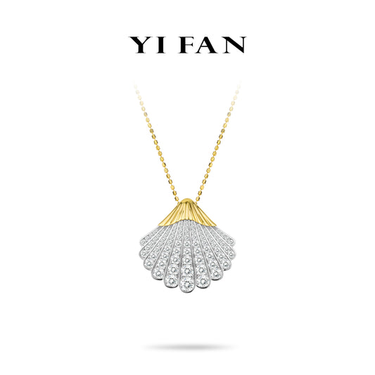 High Jewelry Collection: Modern "Shining Gloden Shell” detailed Necklace