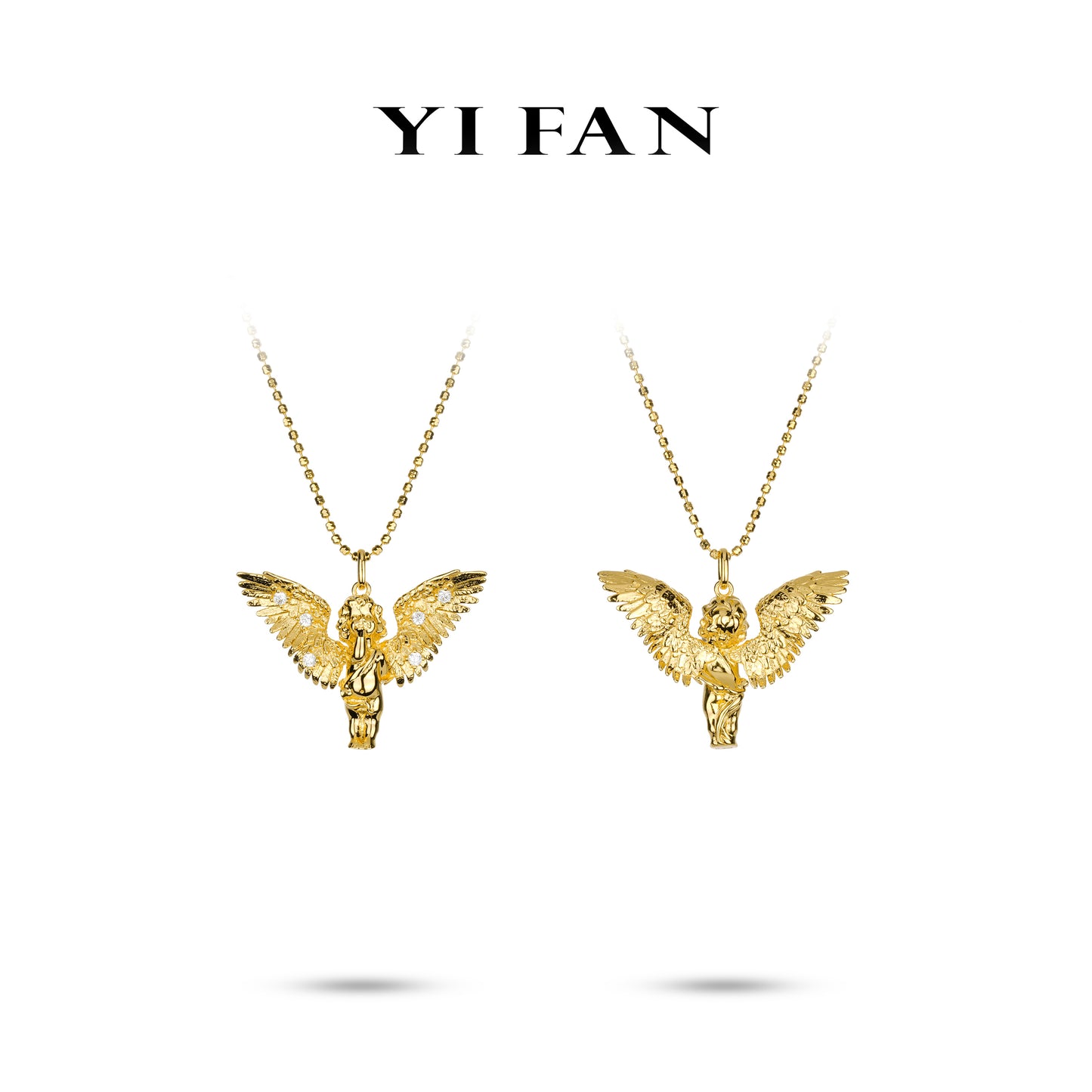 Golden time collection: Modern Angel love Necklace