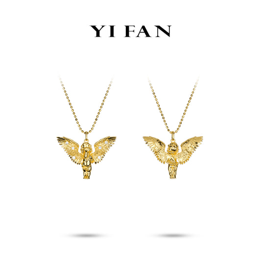 Golden time collection: Modern Angel love Necklace