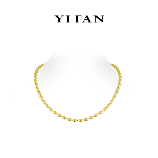 Golden time collection: Modern “Brushed Lucky Beans" detailed Necklace