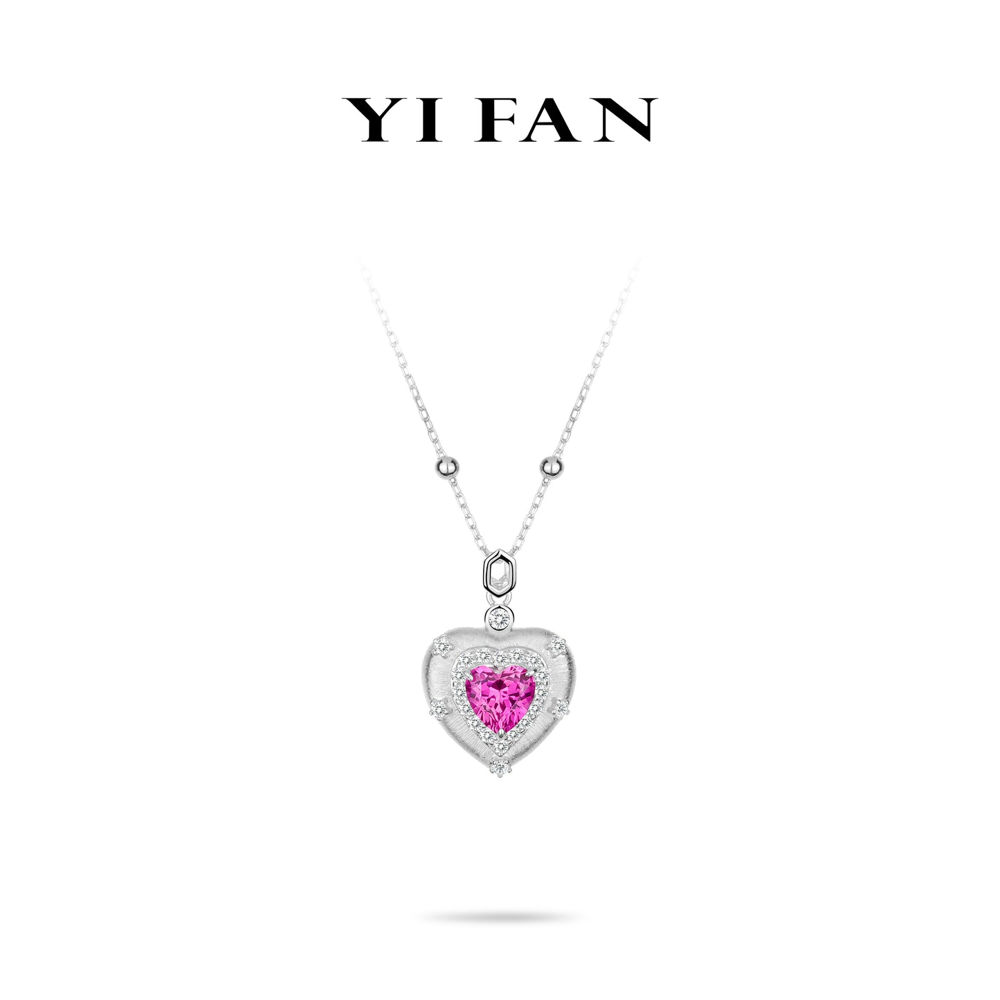 Summer vibes collection: Modern ltalian drawing process "pink heart" Necklace