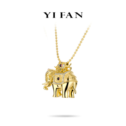 Golden time collection: "Vajra Dorje Pestle" detailed Pendant Necklace (Unisex)