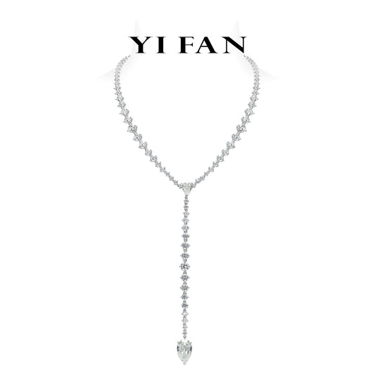 High Jewelry collection: Modern “Brilliant Stars with Icy drops” detailed Y Necklace #2335