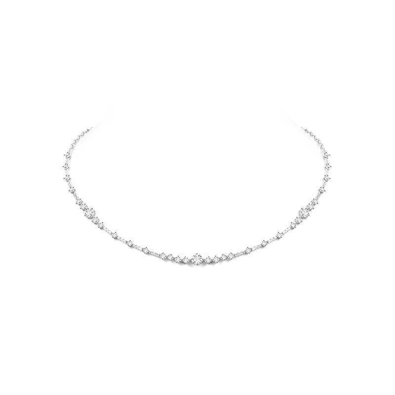 Lab Created Gemstones White Starlight Necklace 925 sterling silver Wedding