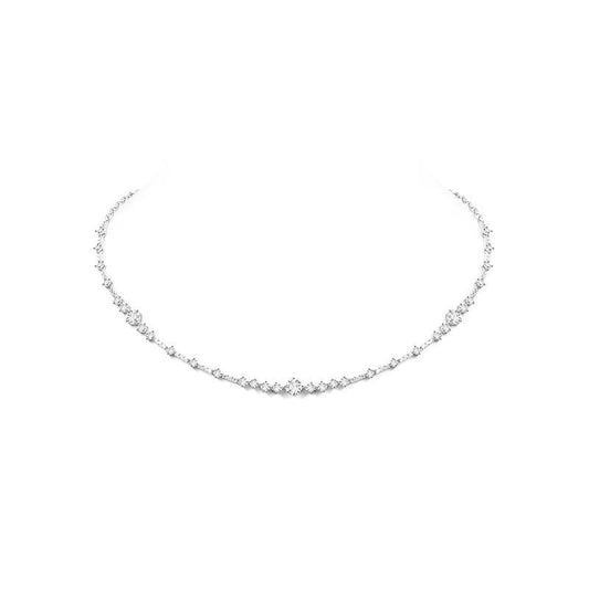 Lab Created Gemstones White Starlight Necklace 925 sterling silver Wedding