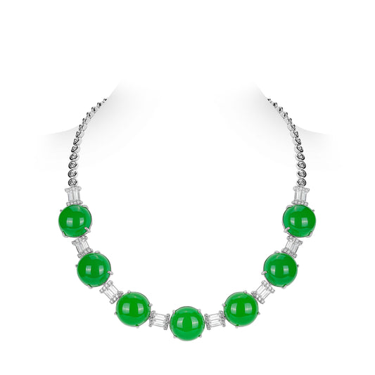 Lab Created Gemstones Designer Necklace Jade