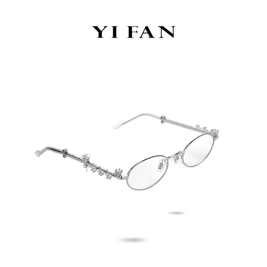 Fashion collection: Modern white diamond glasses with interchangeable lenses