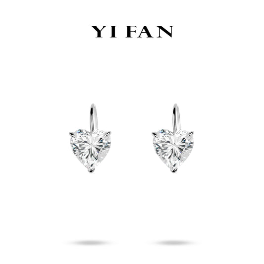 #3901 Eco Diamonds Heart Shape White Earrings
