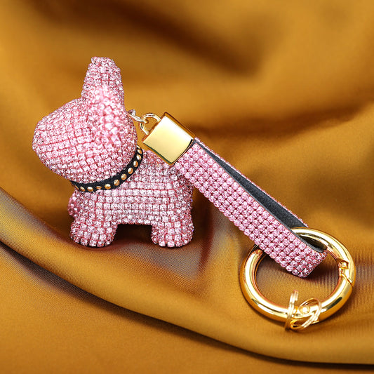 Pink and White Key chain doggy