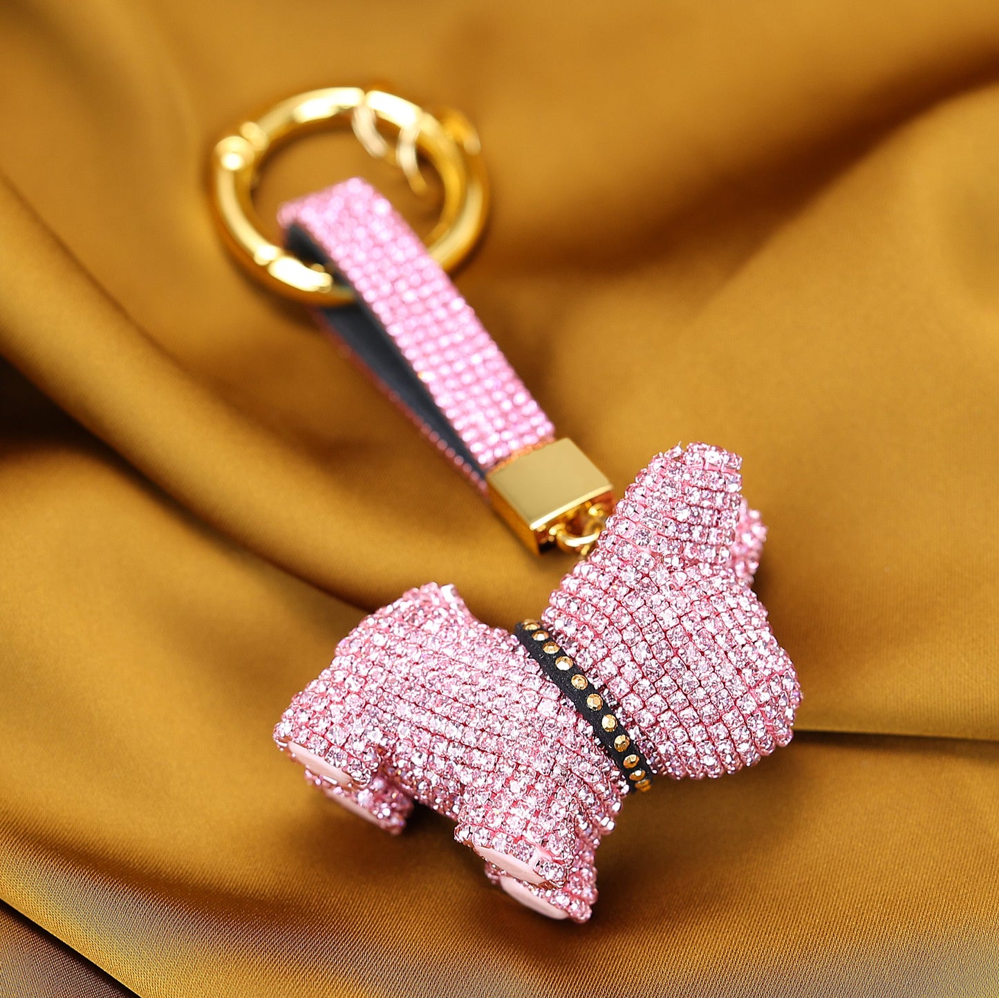 Pink and White Key chain doggy