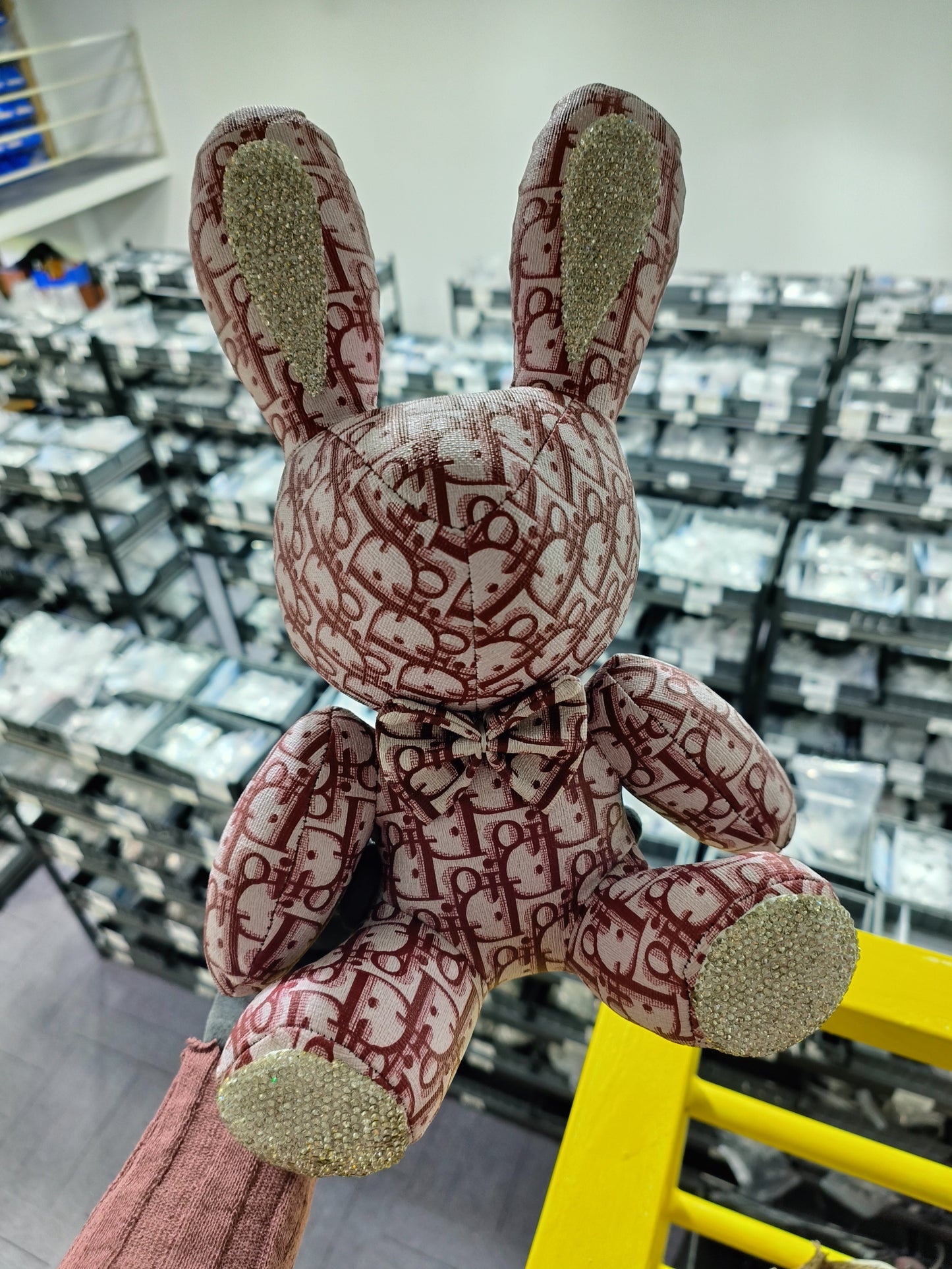 Imported PU / Fabric with Swarovski crystals decorated Rabbit