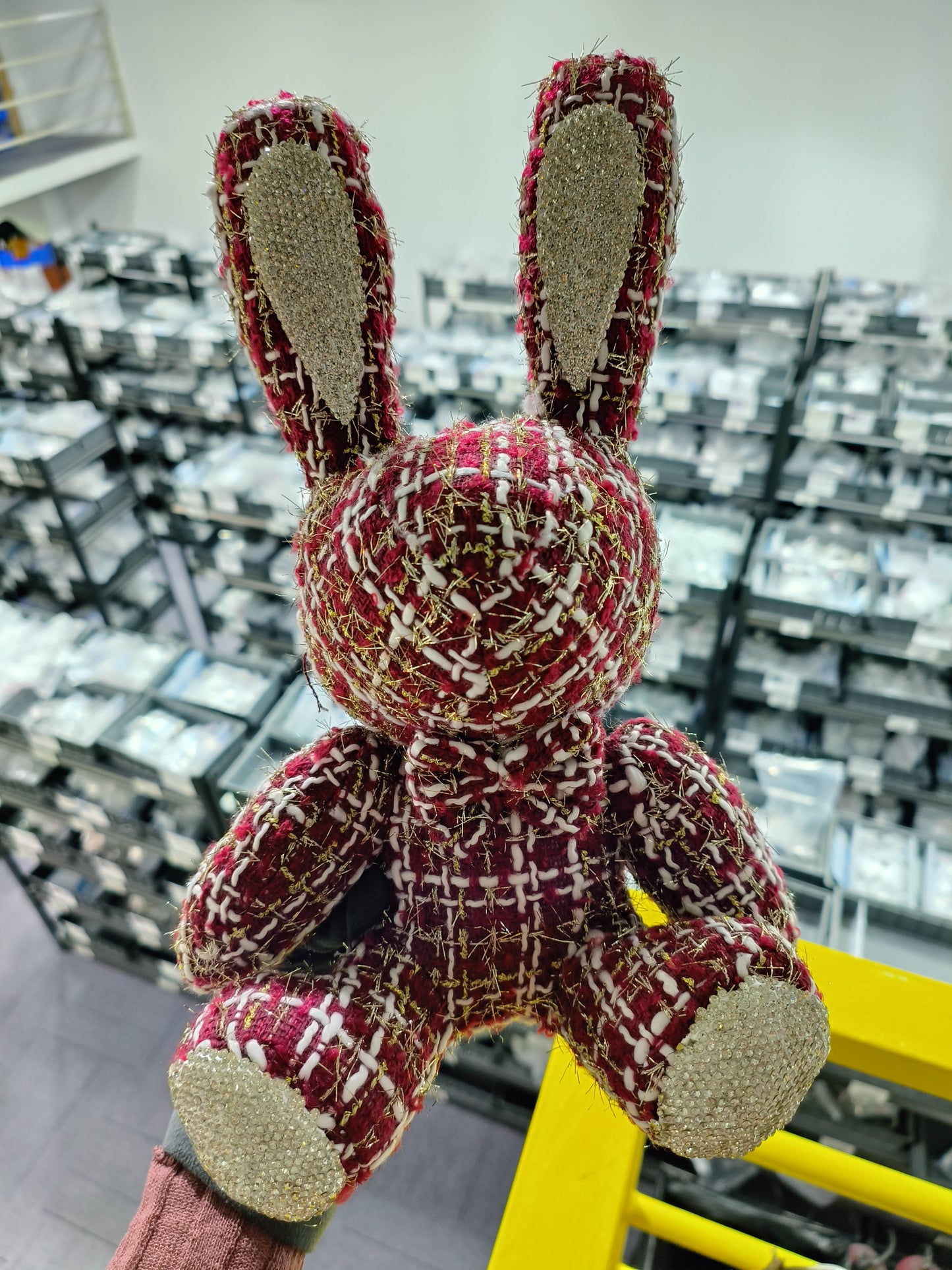 Imported PU / Fabric with Swarovski crystals decorated Rabbit