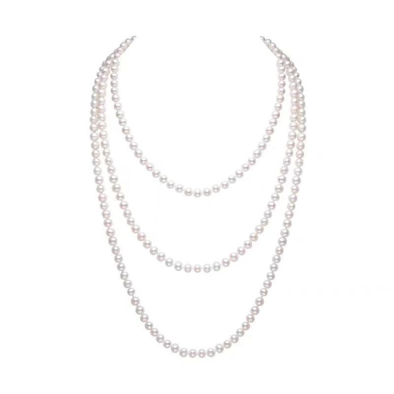 Multi-purpose White shell pearl long moonlight necklace